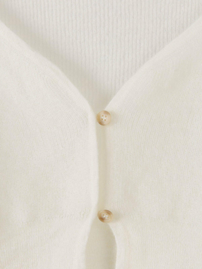 Shop Jacquemus V-neck Buttoned Cropped Cardigan In Off-white
