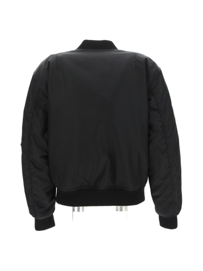 Shop Saint Laurent Zip-up Long-sleeved Bomber Jacket In Nero