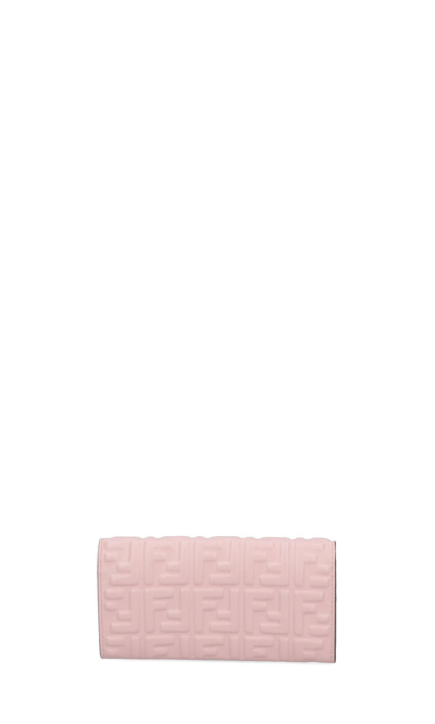 Shop Fendi Continental Baguette Wallet In Rosa