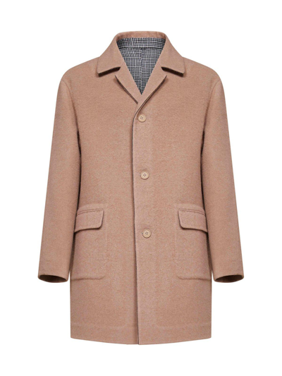 Shop Fendi Single-breasted Reversible Coat In Brown