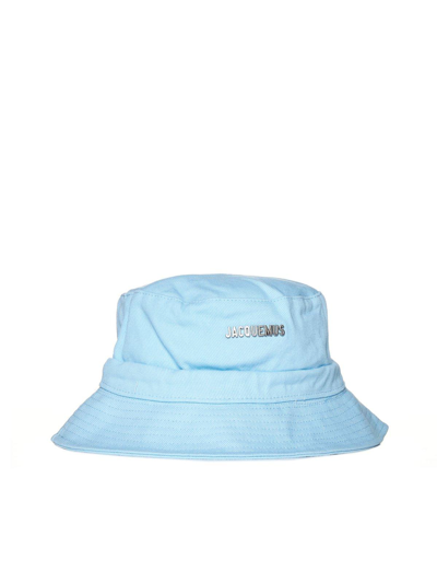 Jacquemus Le Bob Gadjo Cotton Logo Bucket Hat In Blue