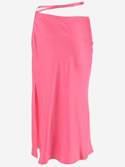 Shop Jacquemus High-waisted Strap-detailed Skirt In Pink