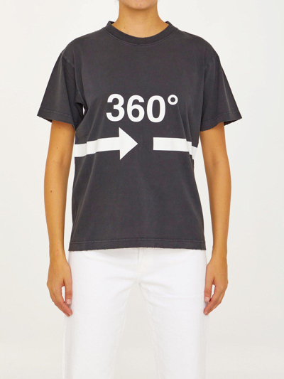 Shop Balenciaga 360° Printed Crewneck T-shirt In Black White