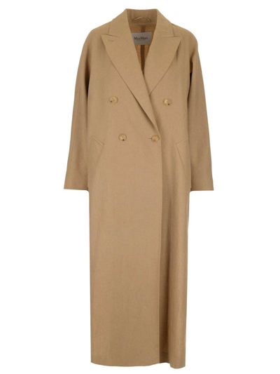 Shop Max Mara Double Breasted Coat In Camel