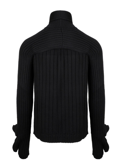 Shop Fendi Turtleneck Rib-knit Sweater In Black