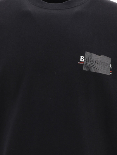 Balenciaga Gaffer Logo-print Cotton-jersey T-shirt In Black | ModeSens