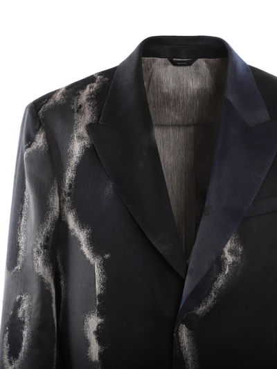Shop Fendi Linen And Cotton Jacket With Earth Motif In Black