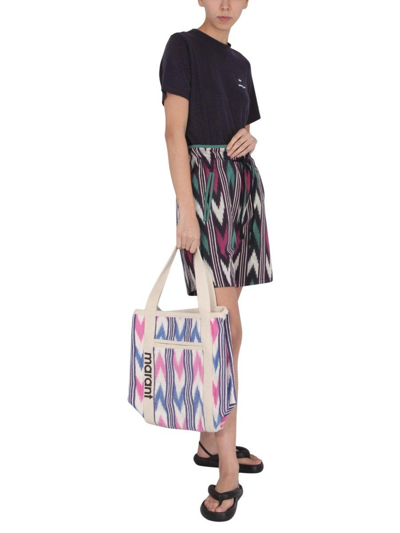 Shop Isabel Marant Étoile High Waist Drawstring Shorts In Multicolor