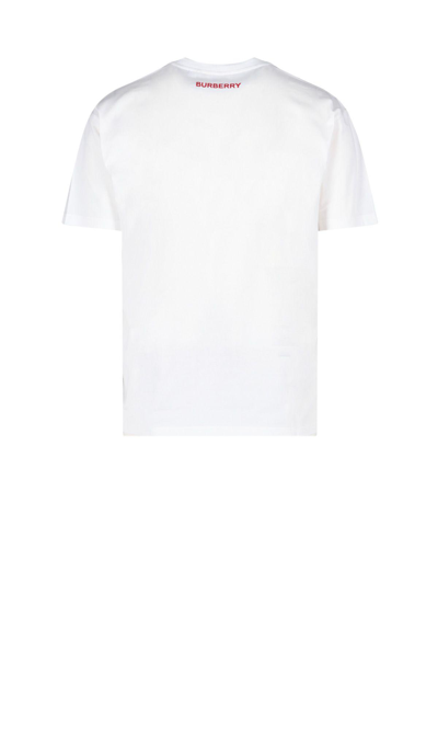 Shop Burberry Abstract Print T-shirt In White