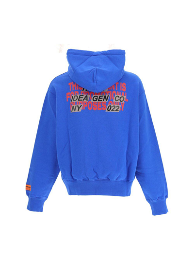 Shop Heron Preston Logo Detailed Drawstring Hoodie In Blue