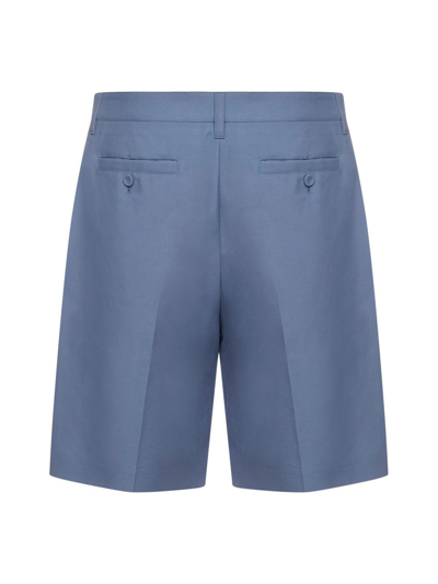 Shop Dior Tailored Chino Shorts In Light Blue