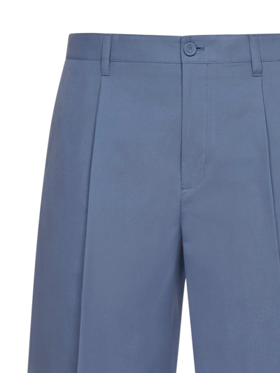 Shop Dior Tailored Chino Shorts In Light Blue