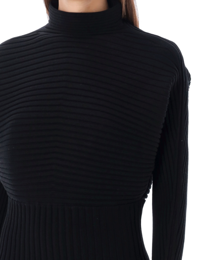 Shop Tory Burch Ribbed Dolman Sleeve Sweater In Black