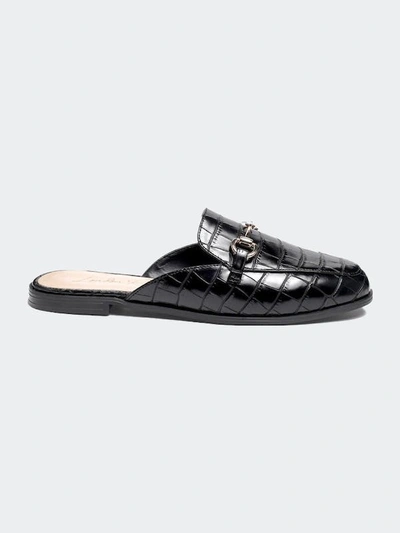 Shop London Rag Begonia Buckled Faux Leather Croc Mules In Black
