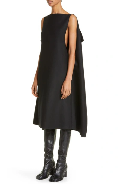 Shop Maison Margiela Wool Trapeze Dress In Black