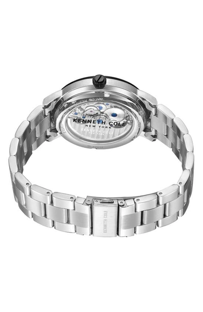 Shop Kenneth Cole Automatic Bracelet Watch, 43mm In Silver