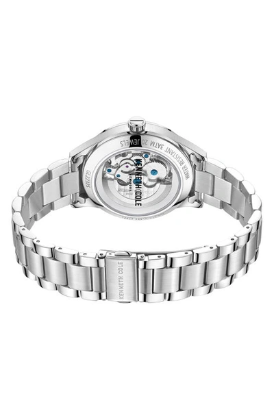 Shop Kenneth Cole Automatic Bracelet Watch, 42mm In Silver