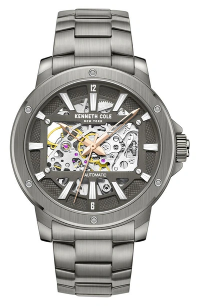 Shop Kenneth Cole Automatic Bracelet Watch, 44mm In Gunmetal