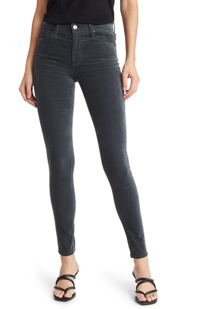 Shop Ag The Farrah High Waist Velvet Jeans In Gunpowder