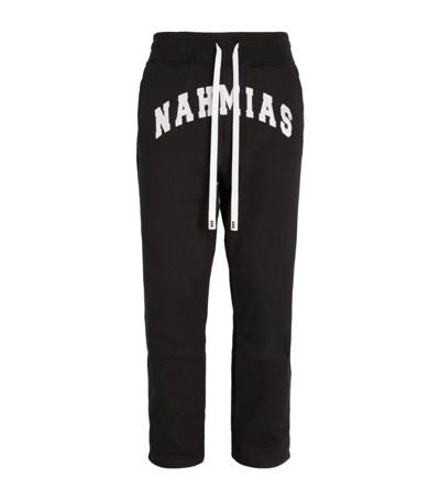 Shop Nahmias Varsity Logo Sweatpants In Black