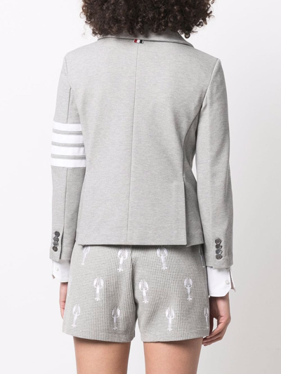 Shop Thom Browne 4-bar Cotton Sport Coat In Grey