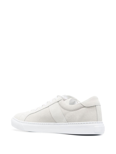 Shop Billionaire Low Top Leather Sneakers In Neutrals