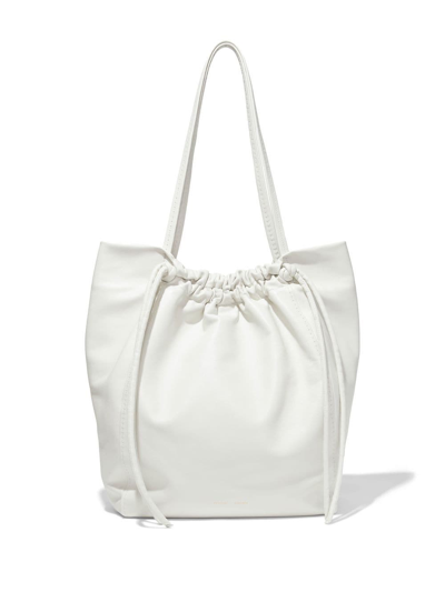 Proenza Schouler Drawstring Calf Leather Tote Bag In White