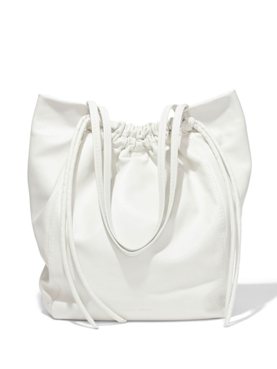 Proenza Schouler Drawstring Calf Leather Tote Bag In White