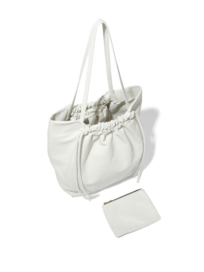 Proenza Schouler Drawstring Calf Leather Tote Bag In White