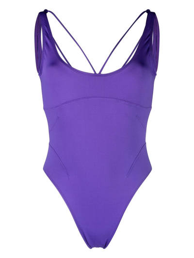 Shop Jacquemus Le Bas De Maillot Signature Swimsuit In Purple