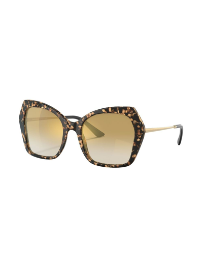 Dolce & Gabbana Hexagonal-frame Sunglasses In Braun