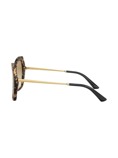 Dolce & Gabbana Hexagonal-frame Sunglasses In Braun