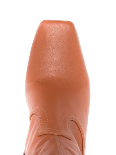 Stella Mccartney Cowboy Stretch Ankle Boots In Brown