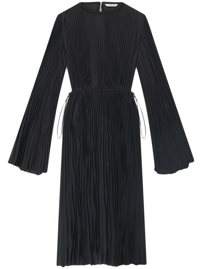 Shop Balenciaga Fully-pleated Midi Dress In Schwarz