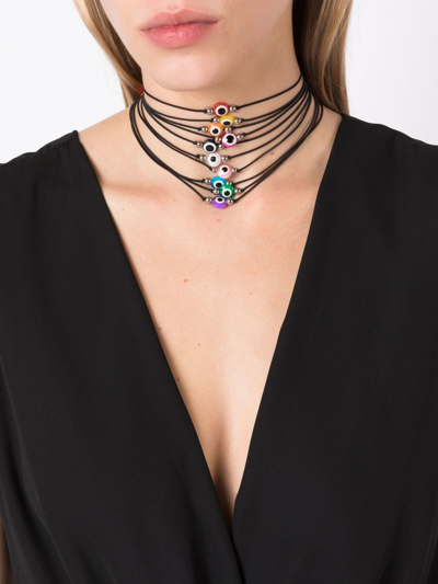 Amir Slama Lucky Charm Necklace In Black