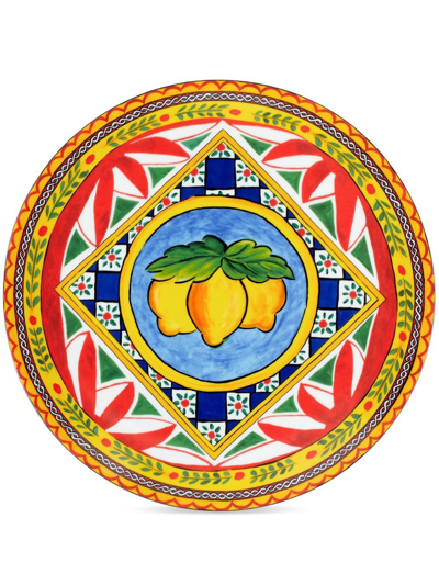 Dolce & Gabbana Porcelain Charger Plate In Yellow