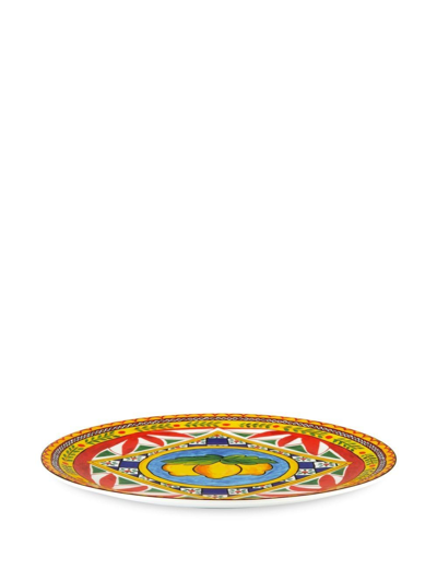 Dolce & Gabbana Porcelain Charger Plate In Yellow