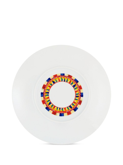 Shop Dolce & Gabbana Lemon-print Charger Plate In Yellow