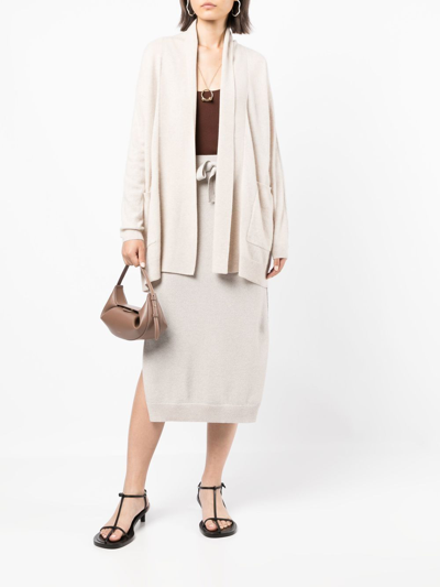 N•peal Side-slit Cashmere Skirt In Neutrals