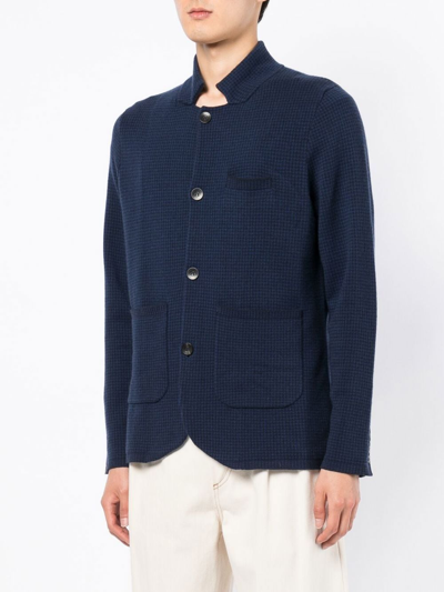 Shop N•peal Knitted Cashmere Blazer In Blue