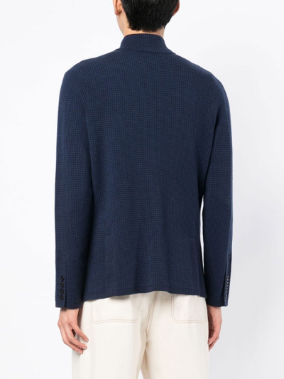 Shop N•peal Knitted Cashmere Blazer In Blue