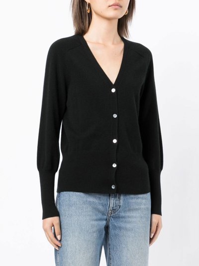 N•peal Fine-knit V-neck Cardigan In Black