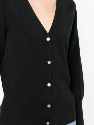 N•peal Fine-knit V-neck Cardigan In Black