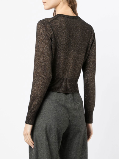 Shop N•peal Sparkle-knit Cashmere Cardigan In Brown