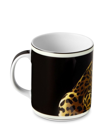 Shop Dolce & Gabbana Leopard-print Porcelain Mug In Black