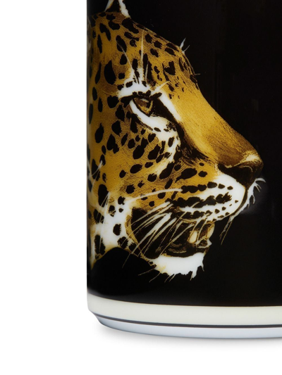 Shop Dolce & Gabbana Leopard-print Porcelain Mug In Black