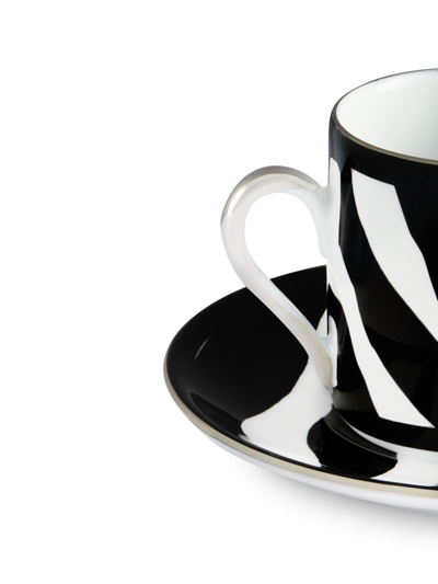 Shop Dolce & Gabbana Zebra Espresso-saucer Set In Black