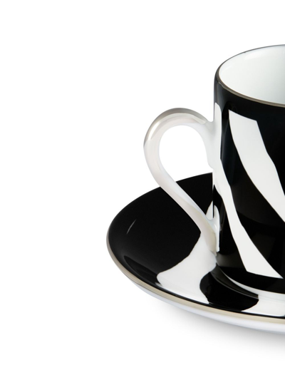 Dolce & Gabbana Zebra Espresso-saucer Set In Black