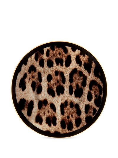Dolce & Gabbana Leopard-print Porcelain Tea Set In Black