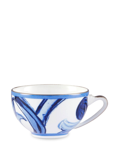 Shop Dolce & Gabbana Archive-print Porcelain Tea Set In Blue